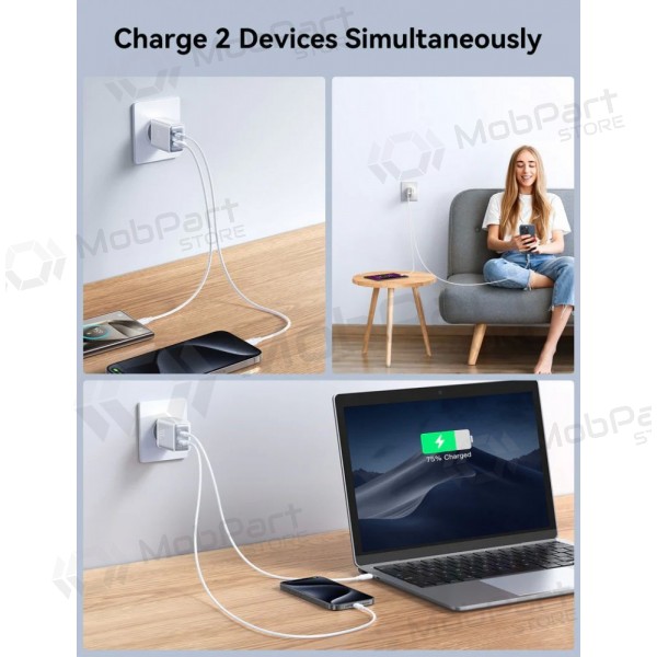 Nabíječka Joyroom JR-TCF15 USB-C/USB-A 30W bílý