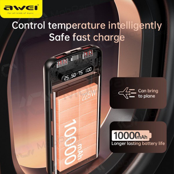 Externí baterie Power Bank Awei P10K 22.5W 10000mAh černá