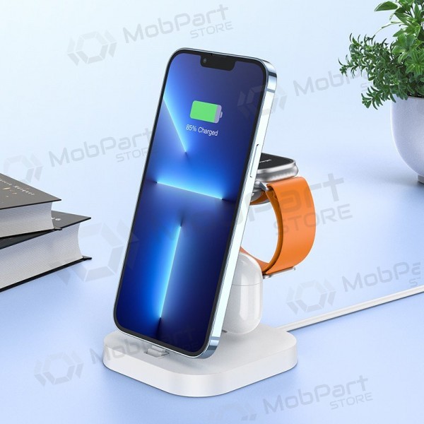 Nabíječka bezdrátový Hoco CW43 Graceful 3-in-1 bílý