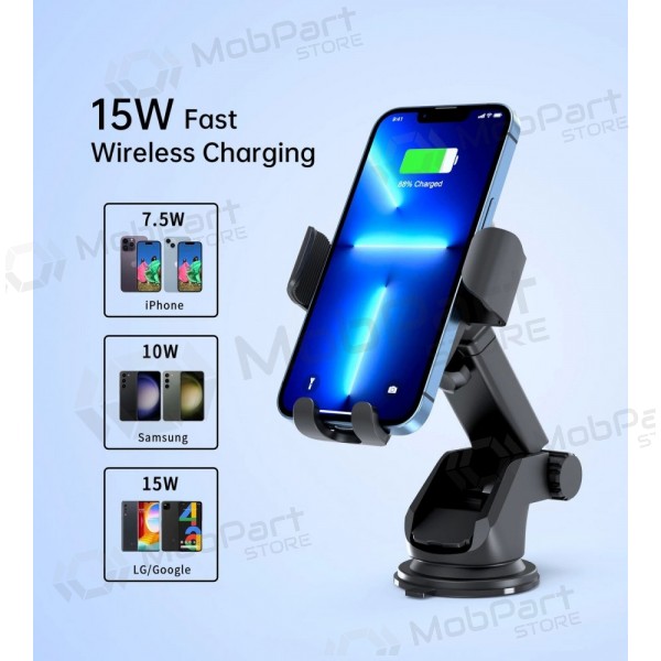 Automobilinis laikiklis-nabíječka Choetech T203-F 15W Gravity Car Charger Holder černá