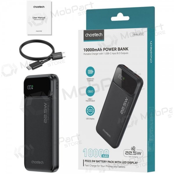 Externí baterie Power Bank Choetech B728 22.5W 10000mAh černá