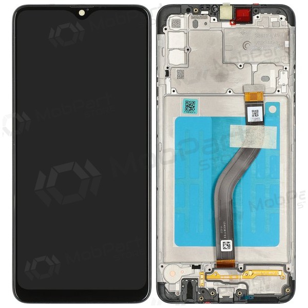 Samsung Galaxy A20s displej (černá) (s rámem) (originál)