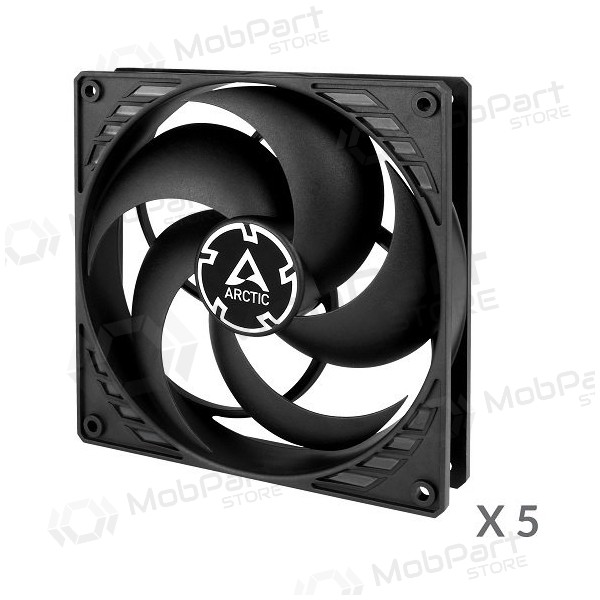 ARCTIC P14 korpuso ventiliatoriai, 3-pin, 140mm, juodi, 5 ks.