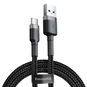 USB kabel Baseus Cafule USB-C 2,0m 2,0A (šedo-černý) CATKLF-CG1
