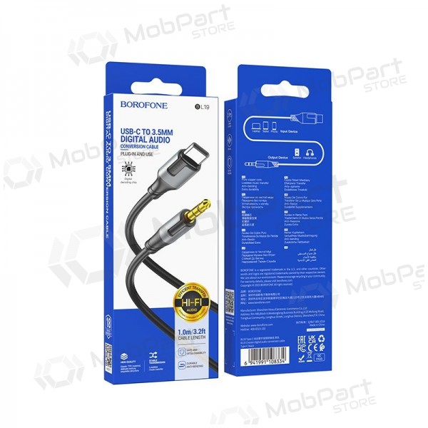 Audio kabel Borofone BL19 USB-C to 3,5mm černá