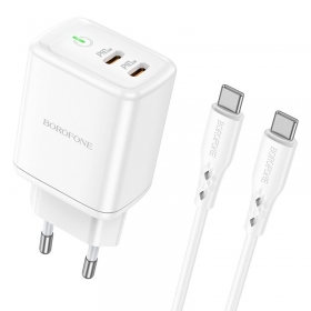 Nabíječka buitinis Borofone BN9 2xType-C 35W + Type-C bílý