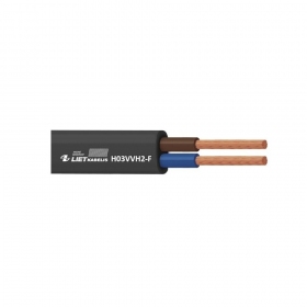 Ohebný kabel Lietkabelis OMYp 2x1 mm² měděný PVC CPR Eca 300 V 100 m cívka