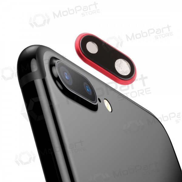 Apple iPhone 8 Plus sklo kamery (červené) (s rámem)