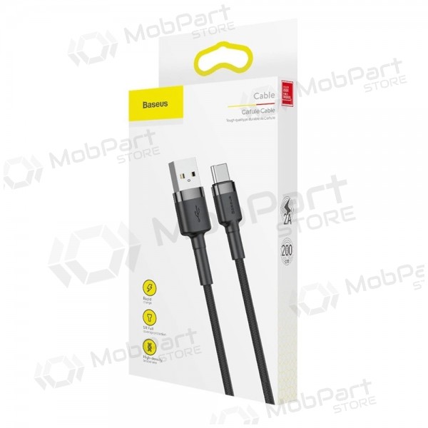 USB kabel Baseus Cafule USB-C 2,0m 2,0A (šedo-černý) CATKLF-CG1