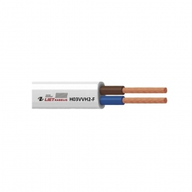 Pružný kabel Lietkabelis OMYp 2x0.75 mm² měděný PVC CPR Eca 300 v 100 m cívka.