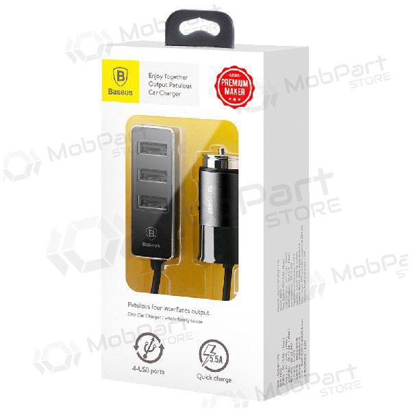 Nabíječka do auta Baseus CCTON-01 (4xUSB 5.5A) (černá)