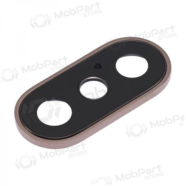 Apple iPhone XS / XS Max sklo kamery (zlatý) (s rámem)