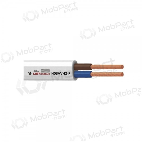 Flexibilní kabel Lietkabelis OMYp 2x1.0 mm² měděný PVC CPR Eca 300 V 100 m cívka