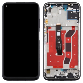 Huawei P40 Lite displej (černá) (s rámem) (použitý grade A, originál)