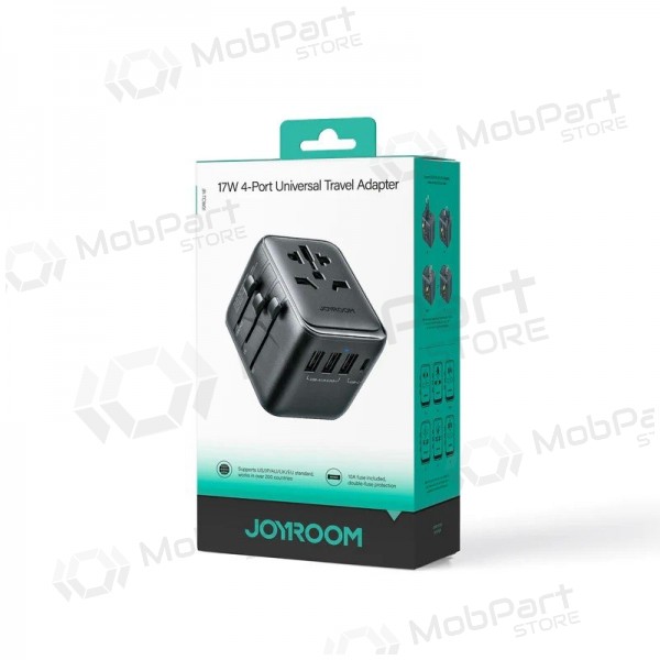 Univerzální kelioninis nabíječka Joyroom JR-TCW01 3xUSB-A/USB-C černá