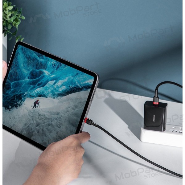 USB kabel Baseus Cafule PD100W Type-C 2.0m šedá-černá CATKLF-ALG1