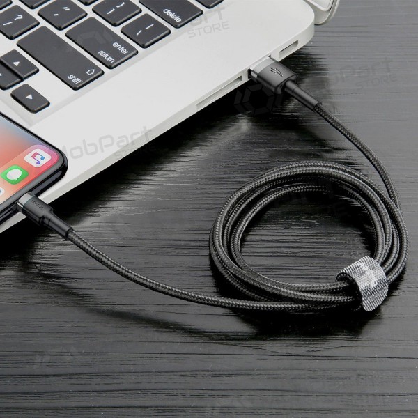USB kabel Baseus Cafule USB-A to Lightning 1.5A 2.0m šedá-černá CALKLF-CG1