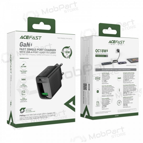 Nabíječka Acefast A90 18W USB-A černá