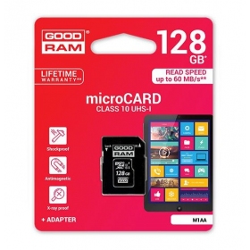 Paměťová karta GOODRAM MicroSD 128Gb (class 10) + SD adapter
