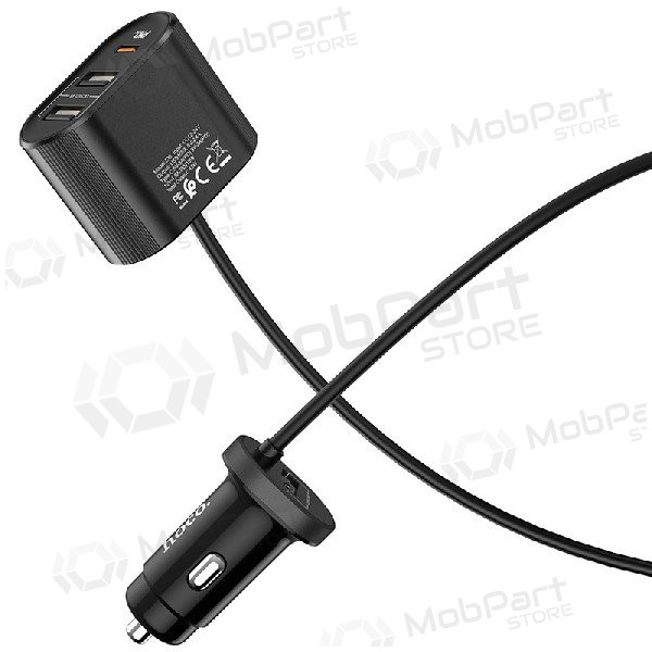 Nabíječka do auta HOCO Z35 Quick Charge 18W (2xUSB 1xType-C 3A) (černá)