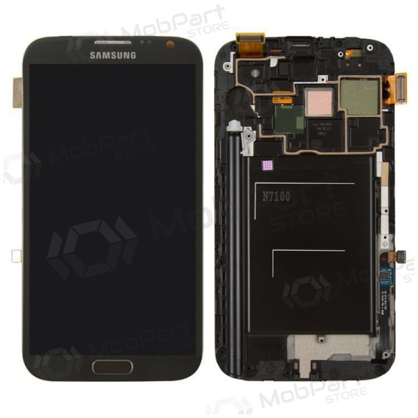 Samsung N7100 Galaxy Note 2 displej (černá) (s rámem) (service pack) (originál)