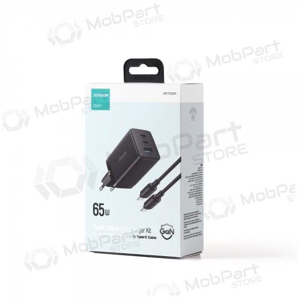 Nabíječka buitinis Joyroom GaN JR-TCG01 2xUSB-C/USB-A 65W + USB-C cable 1.2m černá