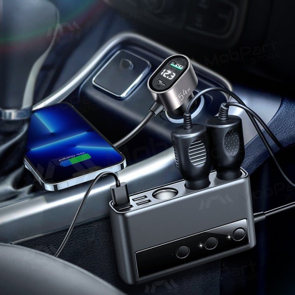 Nabíječka automobilinis Joyroom 9in1 154W 3x12V, PD USB Type-C, QC3.0 USB-A, 4xUSB-A JR-CL06