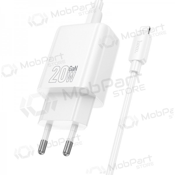 Nabíječka Hoco N60 20W GaN USB-C + USB-C to Lightning cable 1.0m bílý