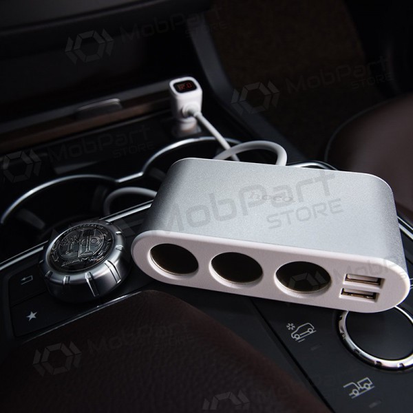 Nabíječka do auta - šakotuvas Hoco Z13 2xUSB 3xconnector