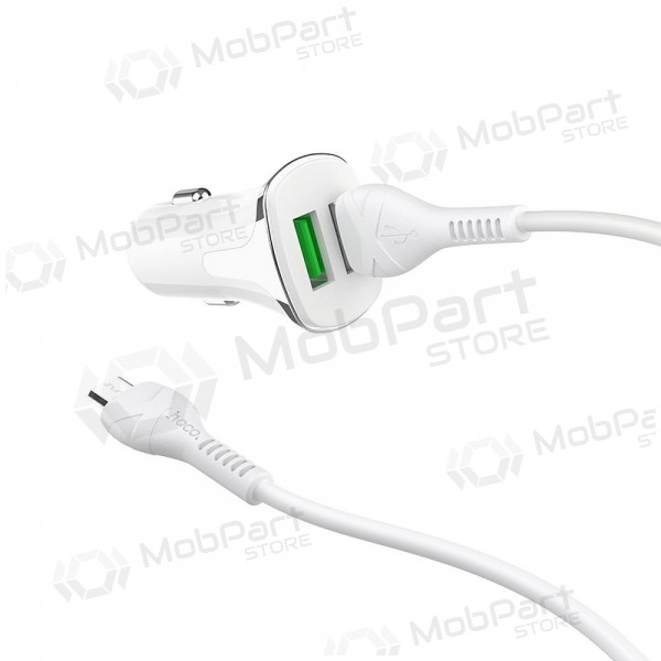 Nabíječka automobilinis Hoco Z31 Quick Charge 3.0 (3.4A) x 2 USB + microUSB (bílý)