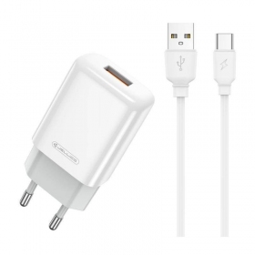 Nabíječka buitinis Jellico EU01 2.4A USB + Type-C bílý