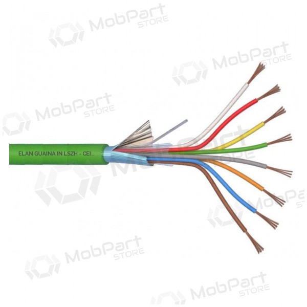 ELAN bezhalogenový, stíněný ochranný kabel 8x0.22 (zelený)