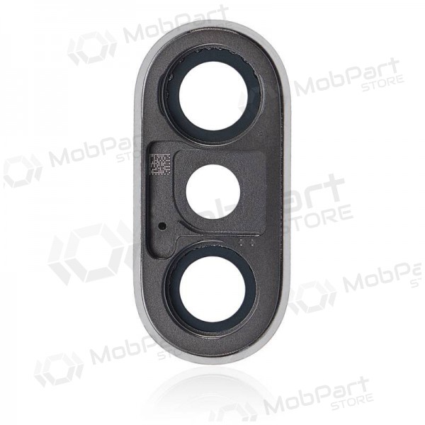 Apple iPhone XS / XS Max sklo kamery (stříbrný) (s rámem)