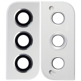 Samsung S906 Galaxy S22 Plus sklo kamery (bílý) (s rámem)