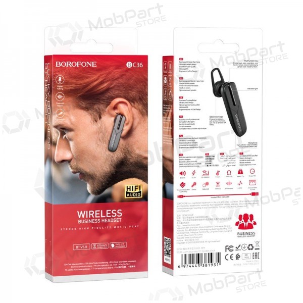 Bezdrátový handsfree Borofone BC36 černá