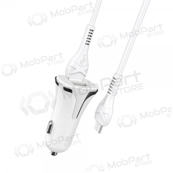 Nabíječka automobilinis Hoco Z31 Quick Charge 3.0 (3.4A) x 2 USB + microUSB (bílý)