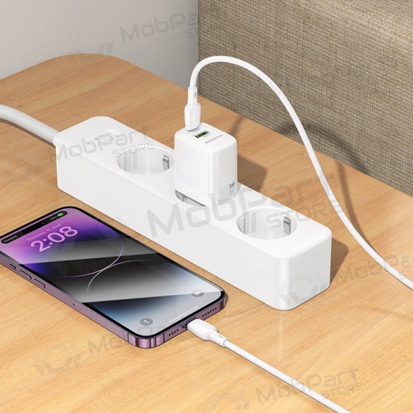 Nabíječka Borofone BN29 30W USB-C/USB-A + USB-C to Lightning cable 1.0m bílý