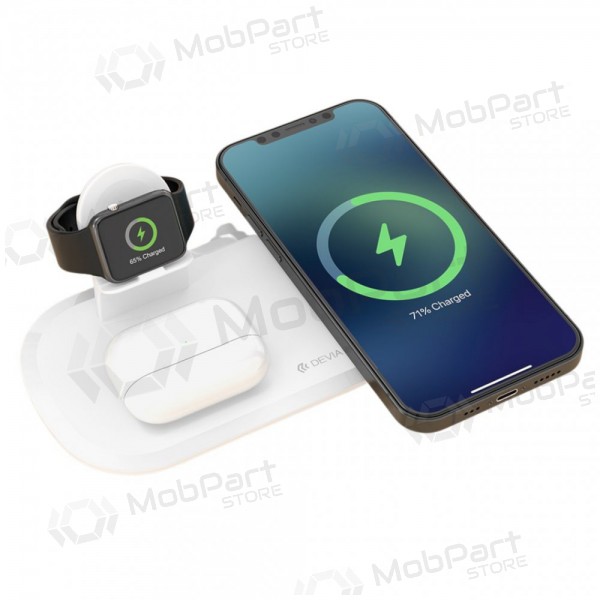 Nabíječka bezdrátový Devia 3in1 Smart Phone, Apple Watch, Airpods (bílý)