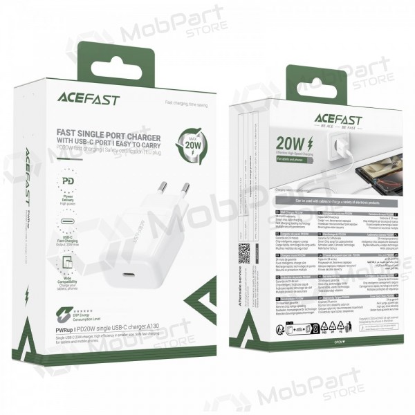 Nabíječka Acefast A130 20W USB-C bílý