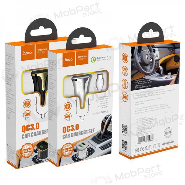 Nabíječka do auta HOCO Z31 USB + 