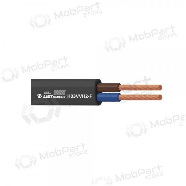 Flexibilní kabel Lietkabelis OMYp 2x0.75 mm² měděný PVC CPR Eca 300 V 100 m cívka