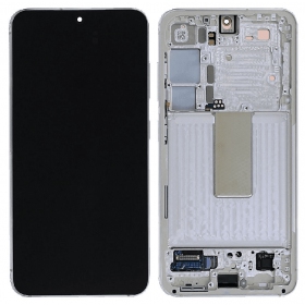Samsung Galaxy S23 displej (kreminė) (s rámem) (originál)
