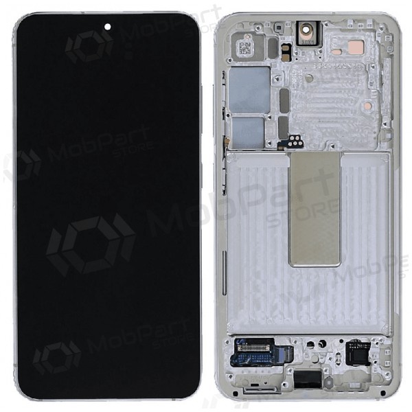 Samsung Galaxy S23 displej (kreminė) (s rámem) (originál)
