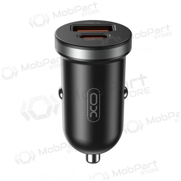 Automobilová nabíječka XO CC56 30 W USB-C + USB-A PD QC černá