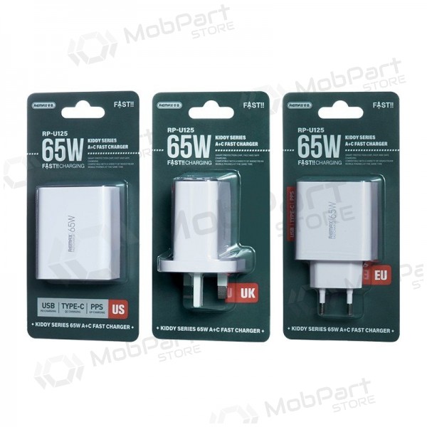 Nabíječka Remax RP-U125 65W GaN USB-C/USB-A bílý