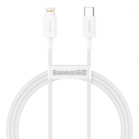 USB kabel Baseus Superior Type-C - Lightning PD 20W 1.0m (bílý) CATLYS-A02
