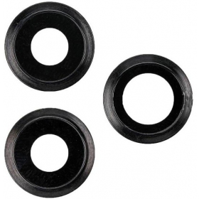 Apple iPhone 11 Pro / 11 Pro Max sklo kamery (3ks) (černá) (s rámem)