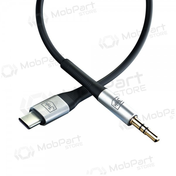 Audio kabel 3mk USB-C na 3.5 mm 1 m černý