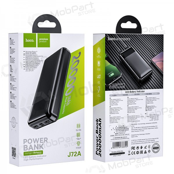 Externí baterie Power Bank Hoco J72A 20000mAh černá