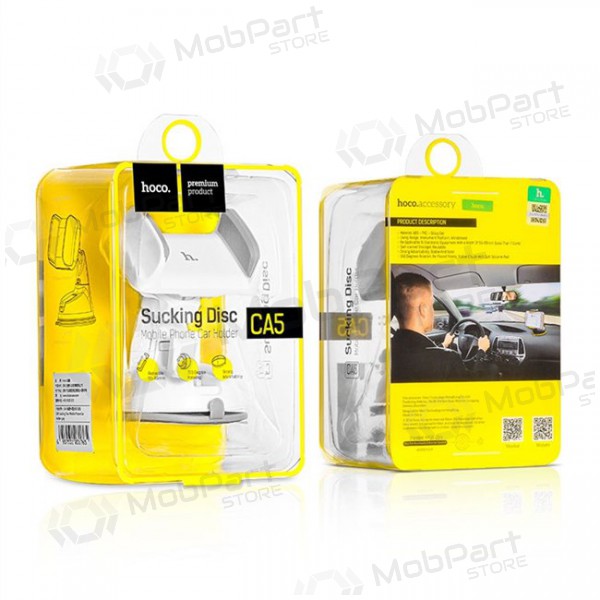 Automobilinis Univerzální telefono laikiklis Hoco CA5, attached to the window, short-rigid leg kojelė bílý